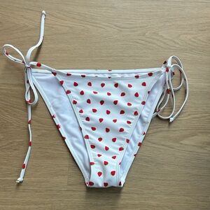 NWOT Betty Jade Strawberry Print Side Tie String Bikini Bottoms XL
